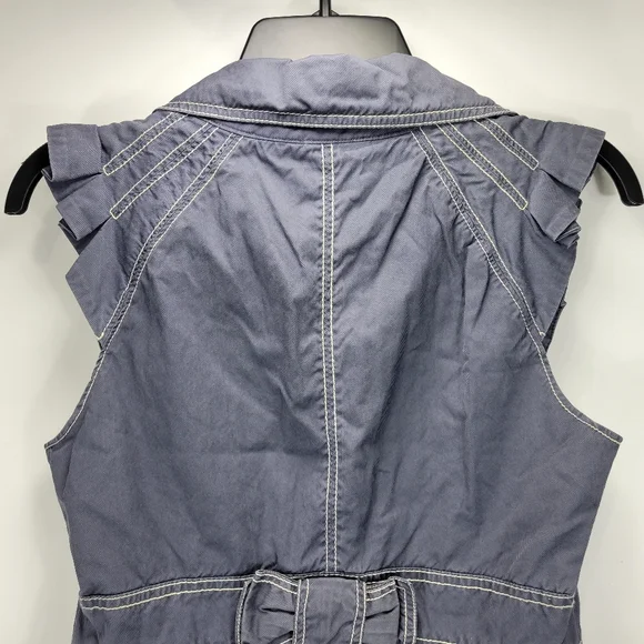 Elevenses Anthropologie Ruffle Button Top Womens 8 Dainty Festival Prairie Boho - Picture 10 of 11